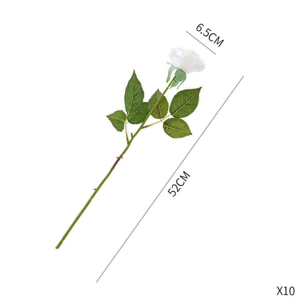 20pcs Artificial Silk Rose Bouquet White
