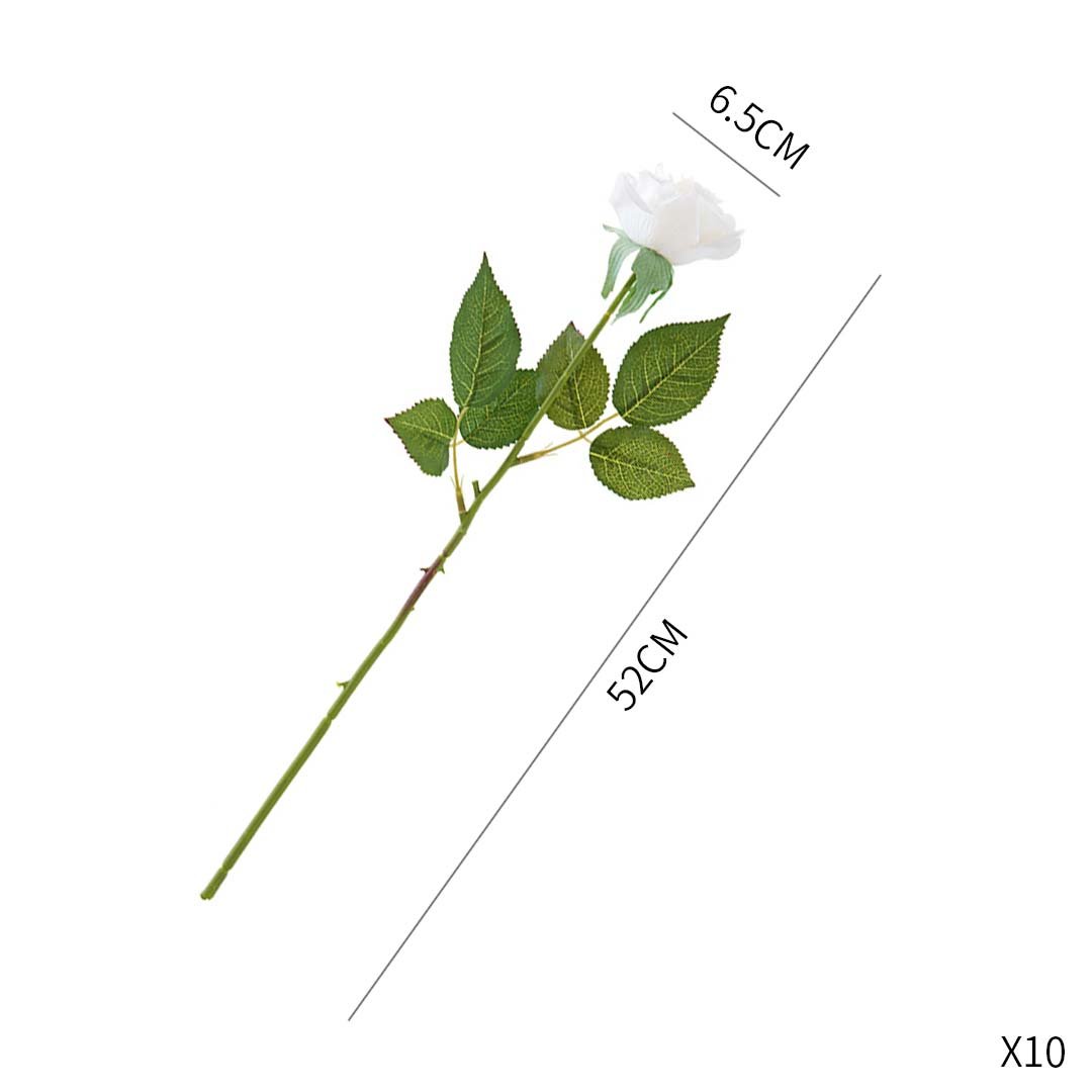 20pcs Artificial Silk Rose Bouquet White