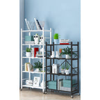 4 Tier Black Foldable Display Stand with Wheels