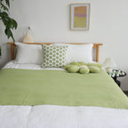 Green Acrylic Knitted Throw Blanket