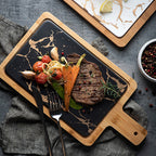 33.5cm Black Square Wooden Serving Tray
