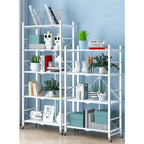 4 Tier White Foldable Display Stand with Wheels