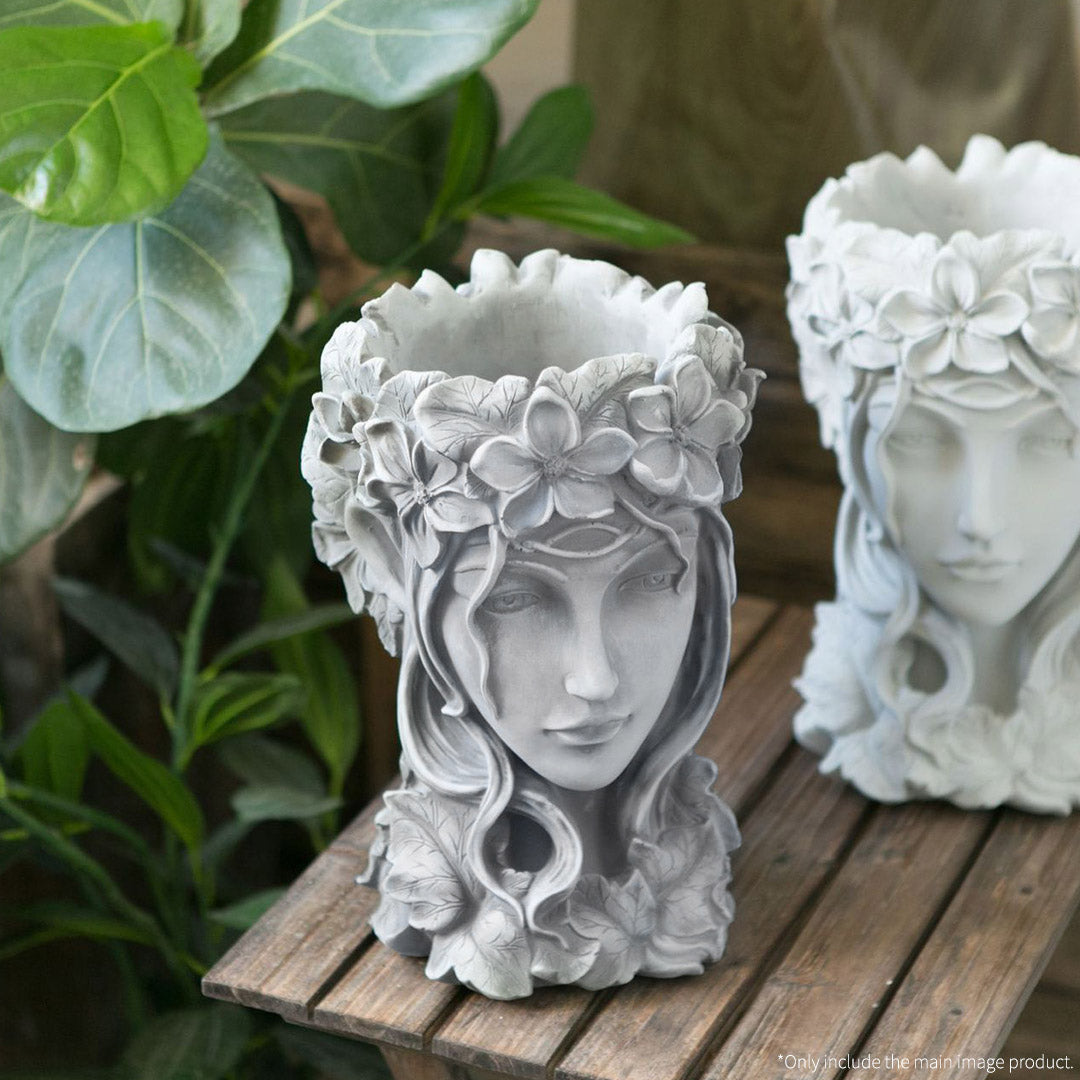 Resin Flower Pot Decor Grey