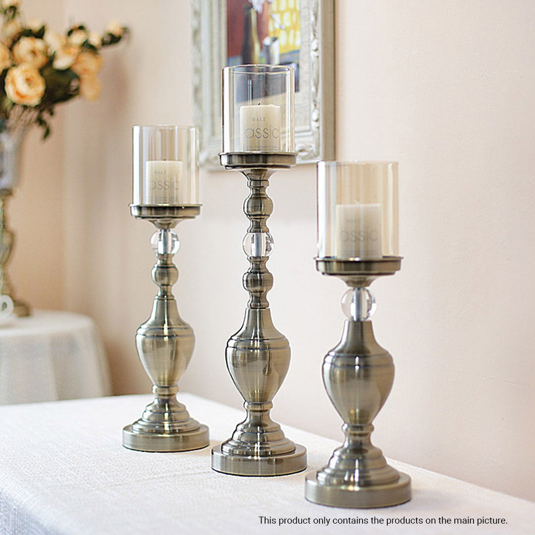 49.5cm Glass Candle Holder Iron Metal