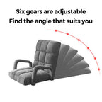 Floor Recliner Lazy Chair with Armrest Grey