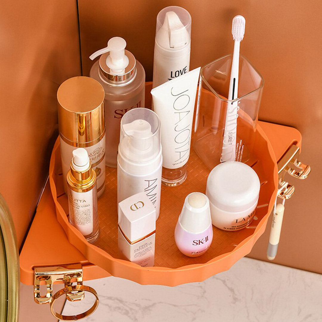 Orange 360 Degree Wall-Mounted Rotating Bathroom Organiser