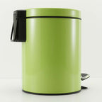Foot Pedal Stainless Steel Trash Bin Round 12L Green