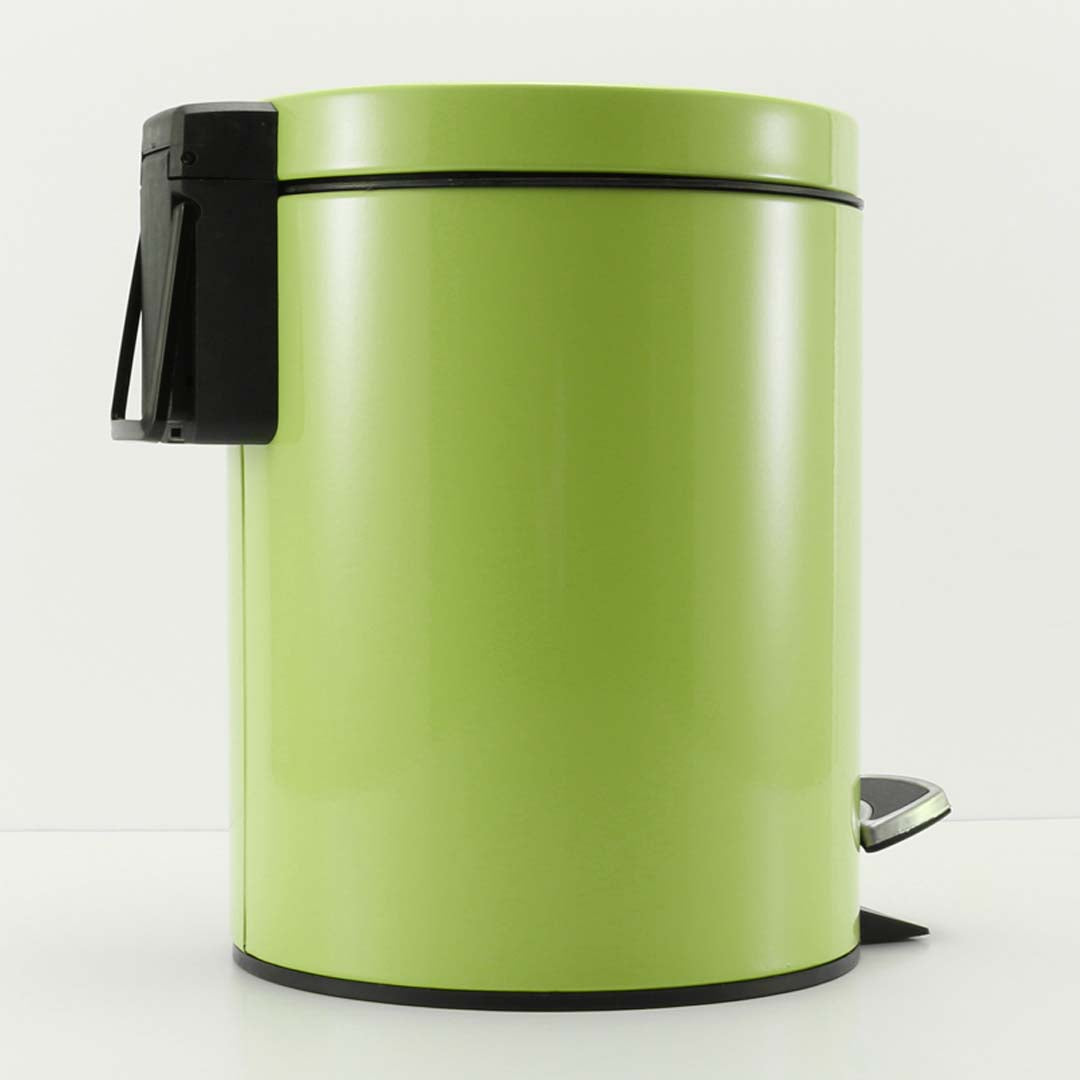 Foot Pedal Stainless Steel Trash Bin Round 12L Green