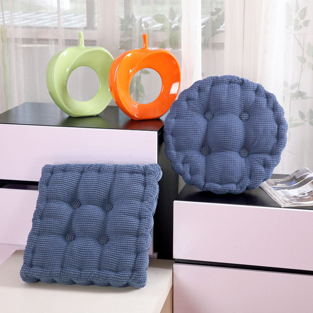 Blue Plush Square Cushion
