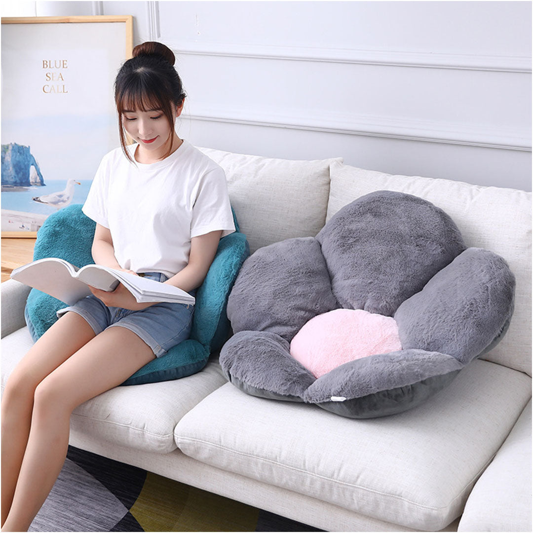 Green Whimsical Flower Cushion