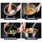 SOGA 5Pcs Polished Stainless Steel Mixing Bowl