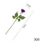 20pcs Artificial Silk Rose Purple