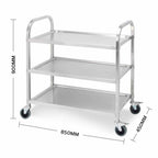 3 Tier Stainless Steel Utility Cart 85x45x90cm Medium
