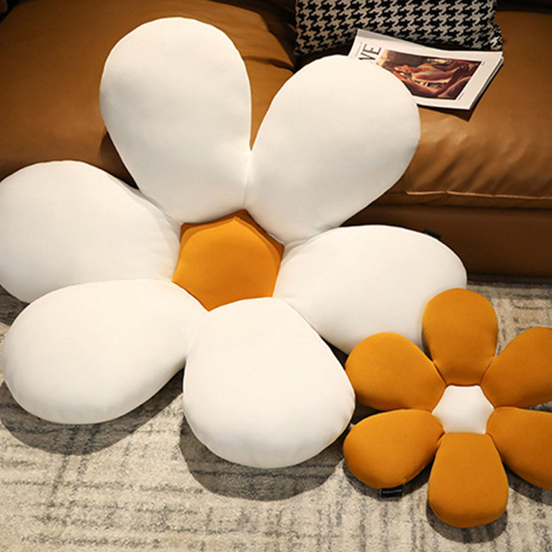 White Daisy Flower Shape Cushion