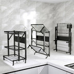 2 Tier Black Dish Drainer Kitchen Organiser