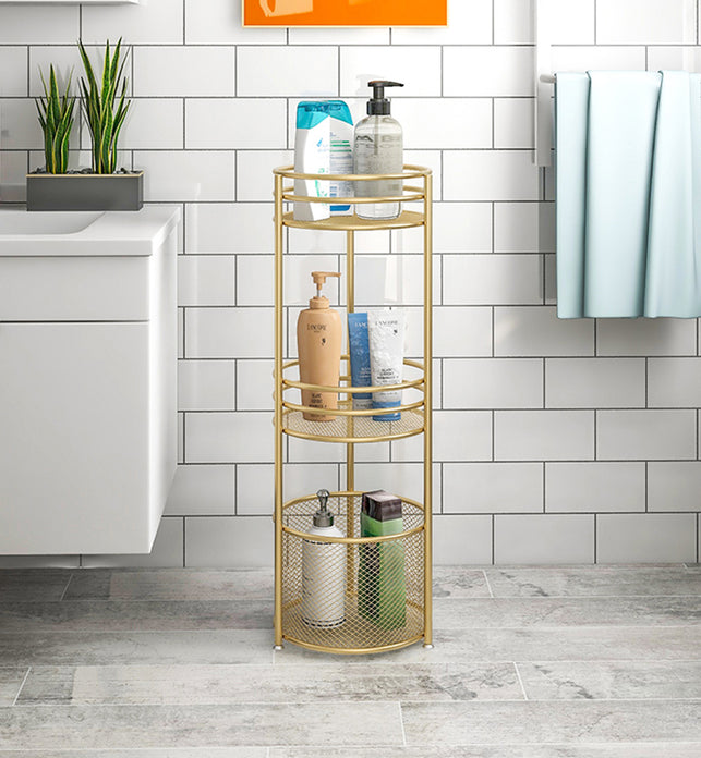 3 Tier Freestanding Storage Shelf Multifunctional Display Rack with Ba ...