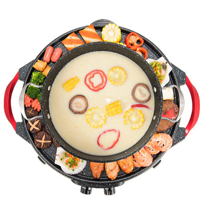 Joydeem Compact Hot Plate, Grill Indoor Hot Pot, Teppanyaki Grill,Akas