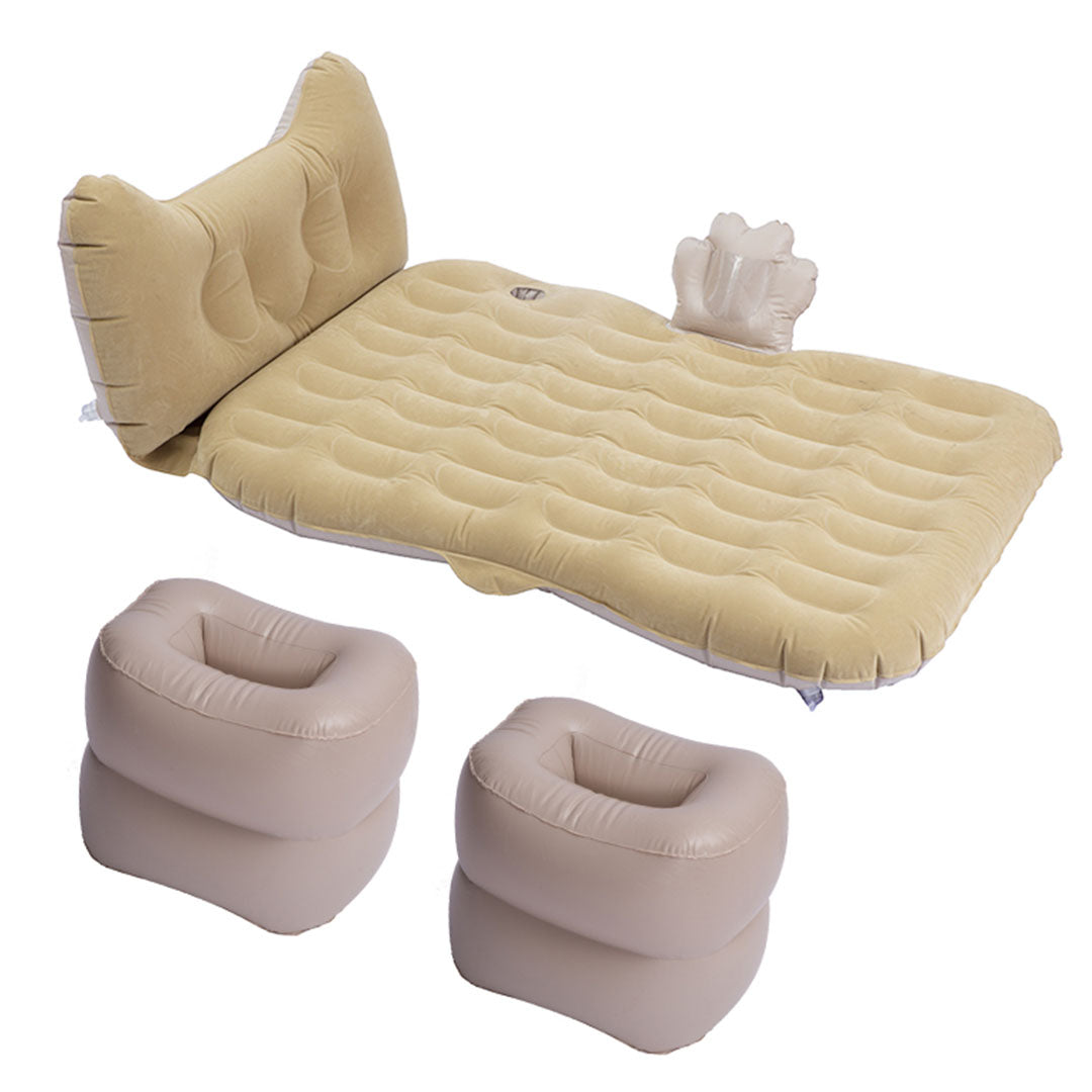 Beige Honeycomb Inflatable Car Mattress