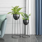 70CM Round Wire Metal Black Pot Holder Rack