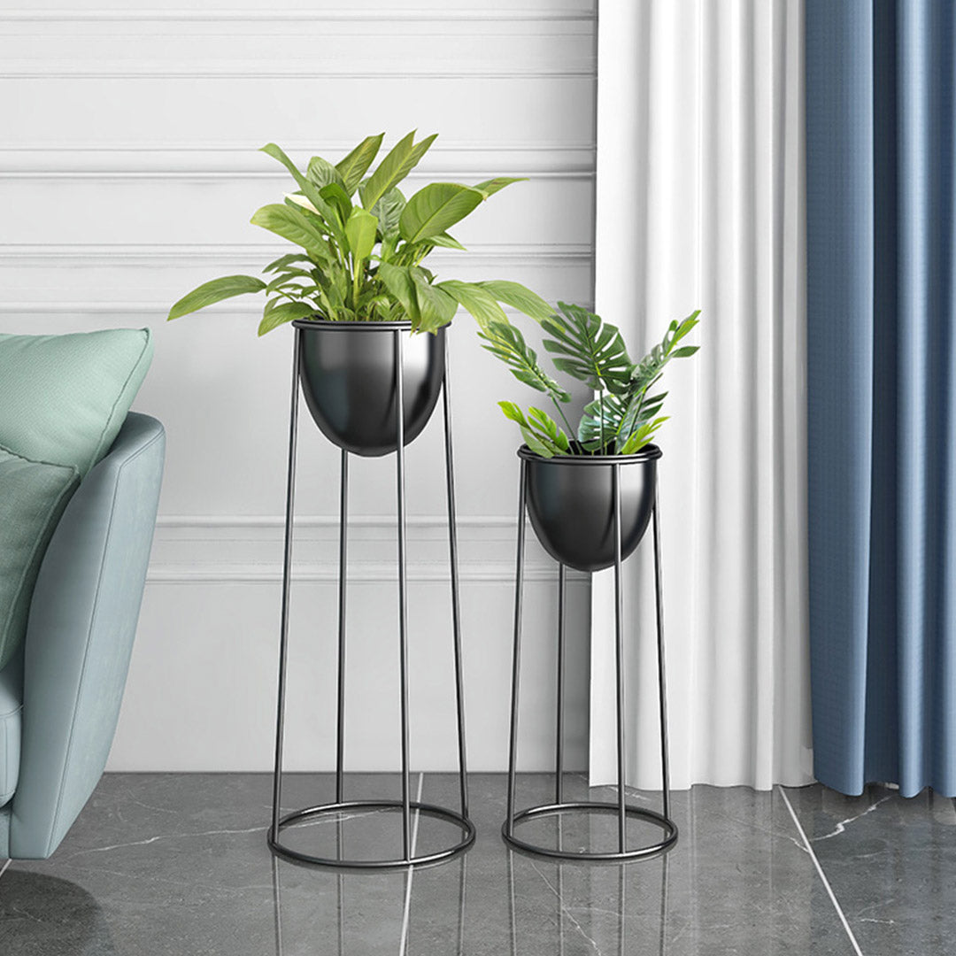 70CM Round Wire Metal Black Pot Holder Rack
