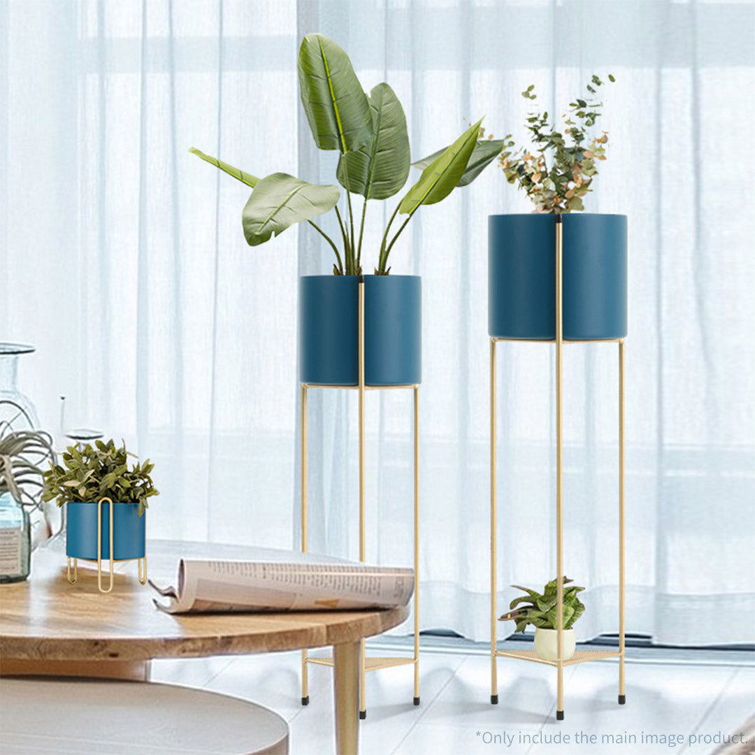 65CM Gold/Blue 2 Layer Plant Stand
