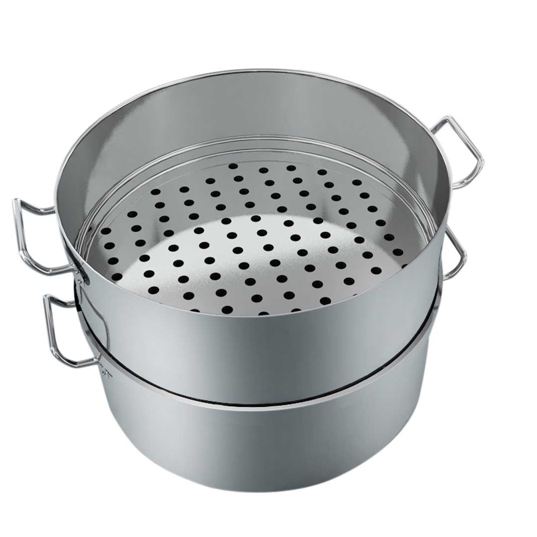 2 Tier Commercial 304 Stainless Steel Steamer 45*28cm