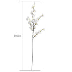 67cm Blue Glass Floor Vase with 10pcs White Artificial Flower Set