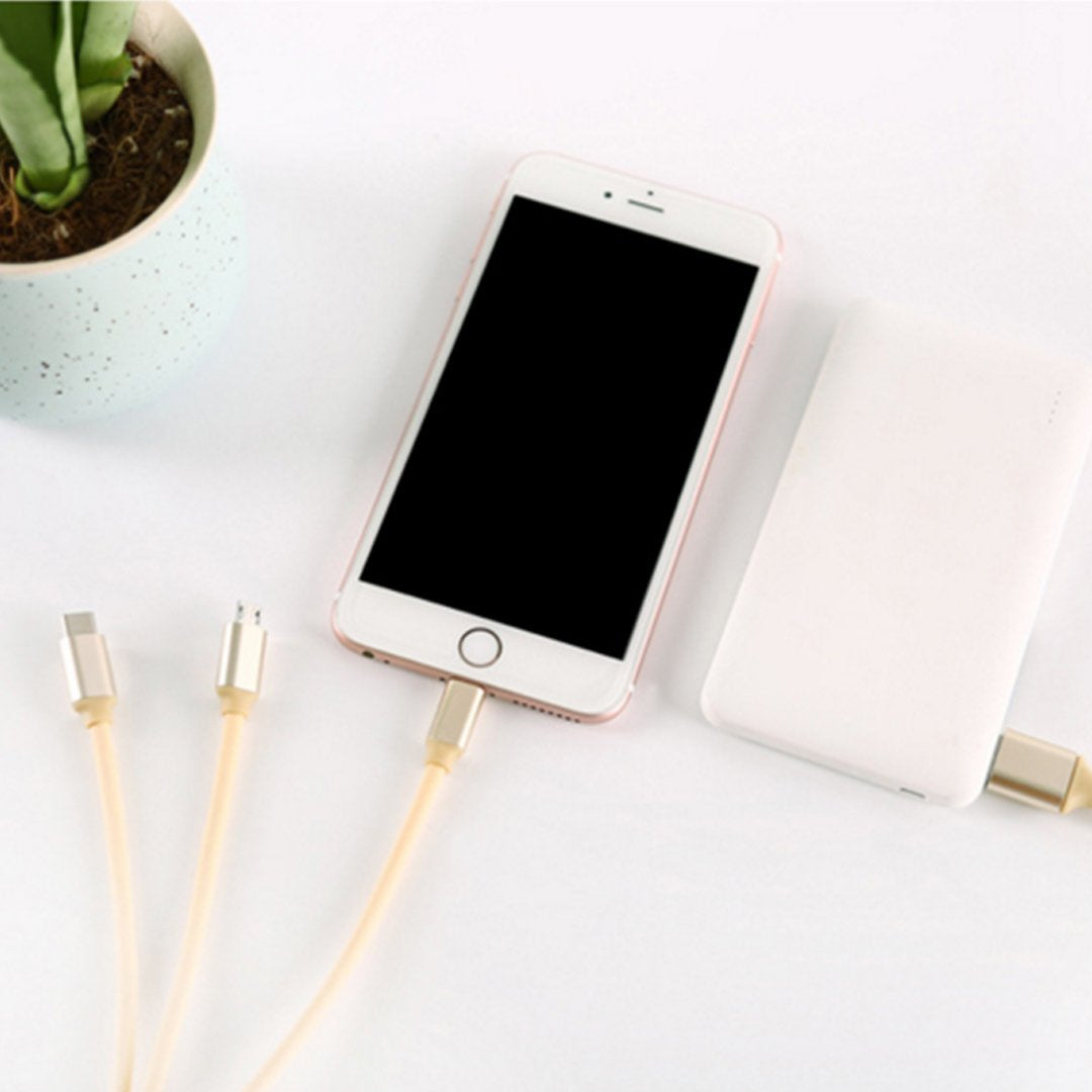 3 in 1 1.2M High Speed Charging Data Cable Black