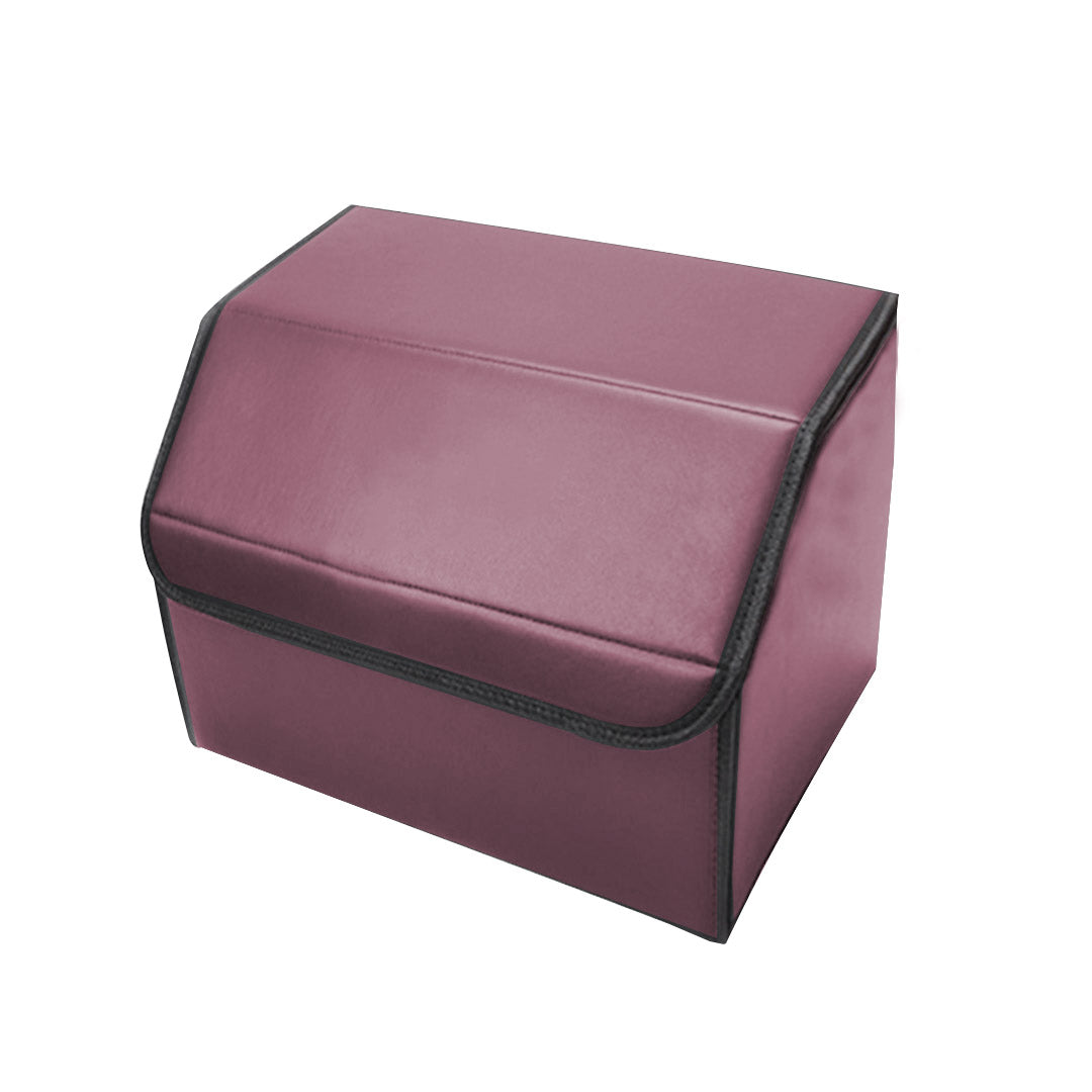 Leather Car Boot Foldable Trunk Cargo Organizer Box Red Small