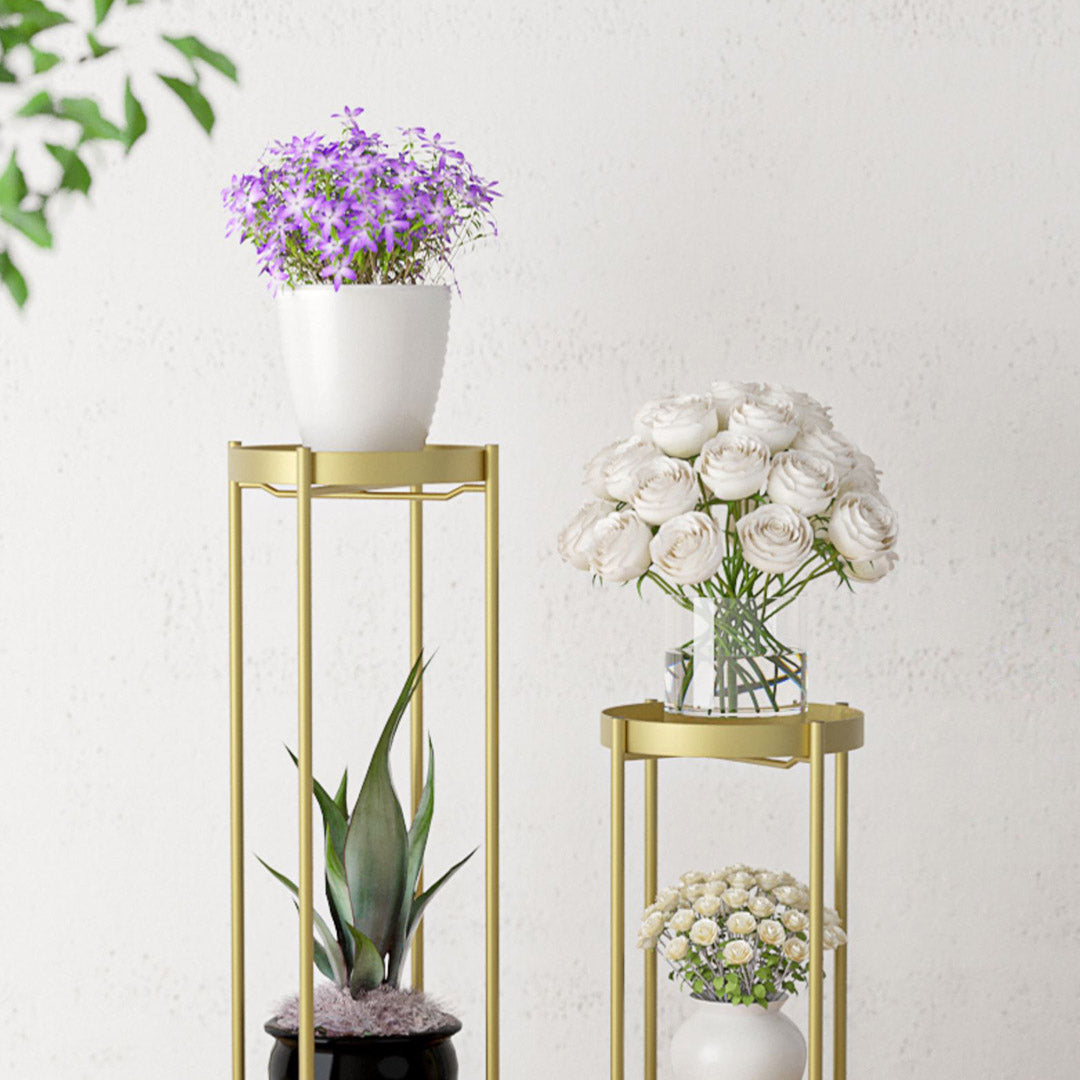 50CM Gold Tiered Plant Pots Holders Rack Garden Shelf