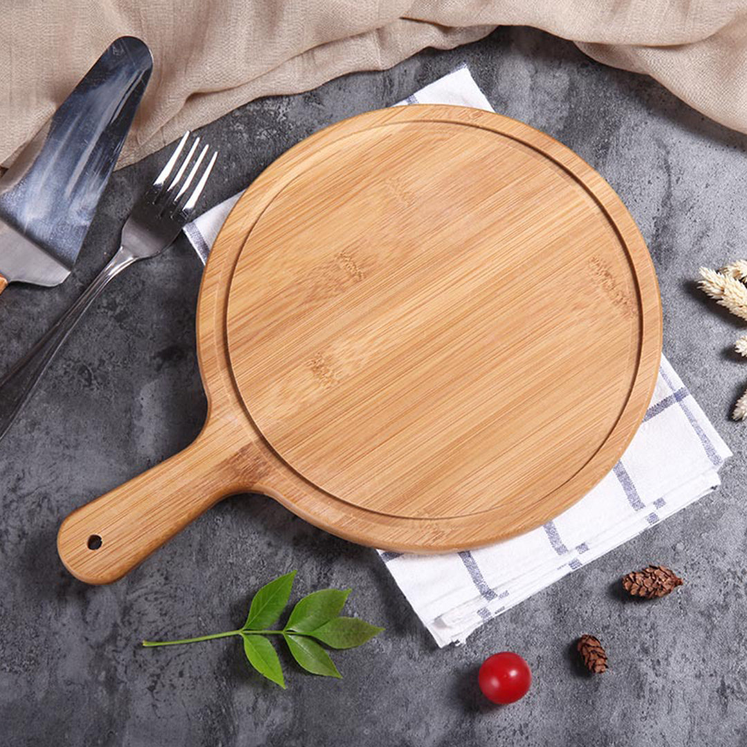11 inch Blonde Round Wooden Tray