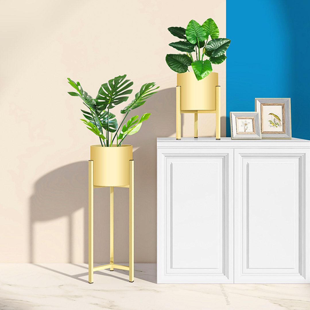 75CM Reversible Gold Metal Plant Pots Holders Rack