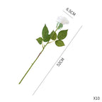 10pcs Artificial Silk Flower Rose Bouquet White