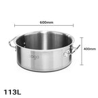 113L Top Grade 18/10 Stainless Steel Stockpot No Lid