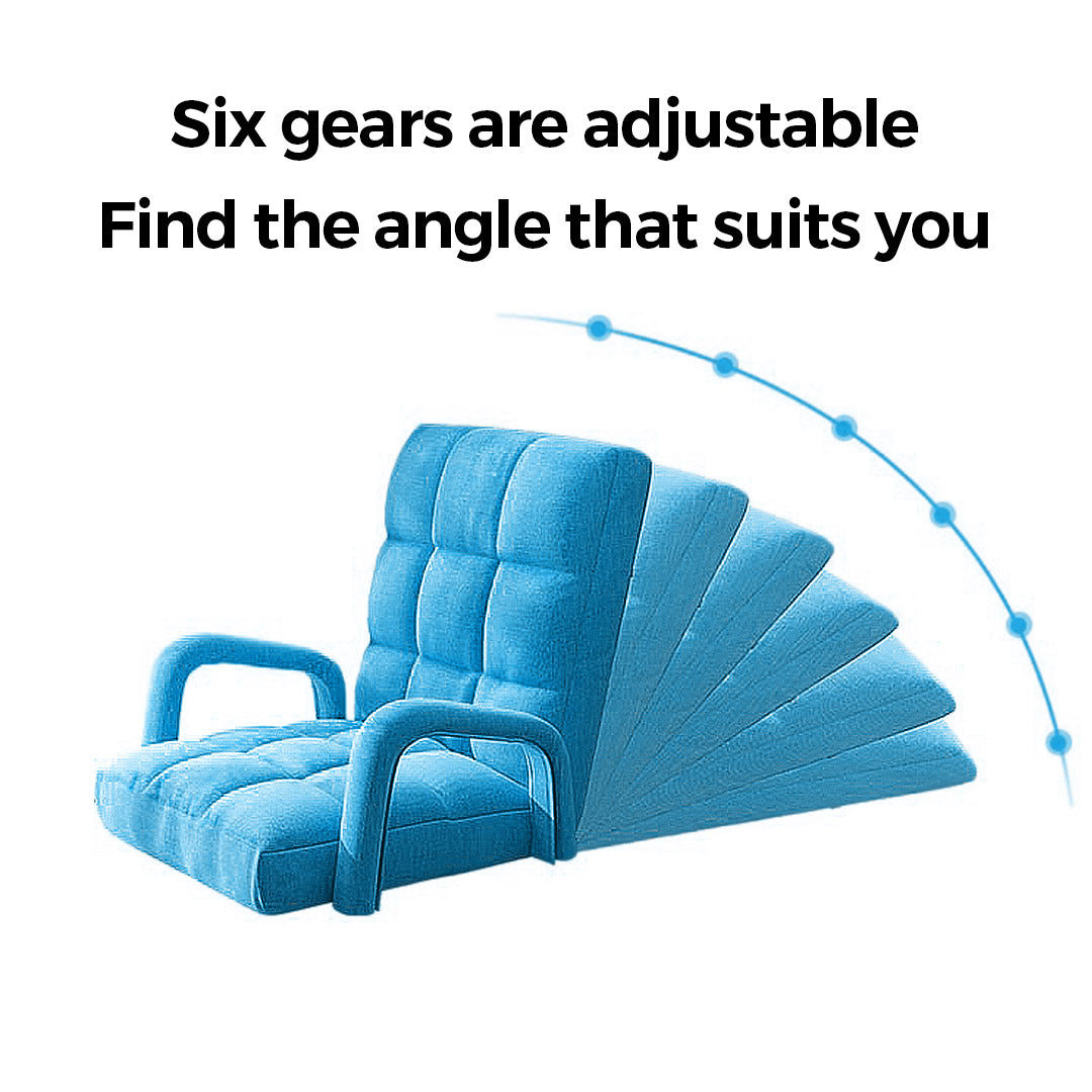 Floor Recliner Lazy Chair with Armrest Blue