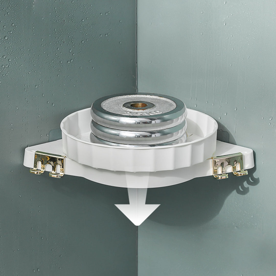 White 360 Degree Wall-Mounted Rotating Bathroom Organiser