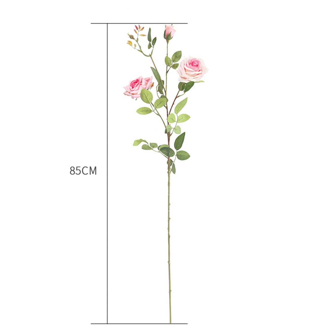 85cm Blue Glass Floor Vase and 12pcs Pink Artificial Flower Set