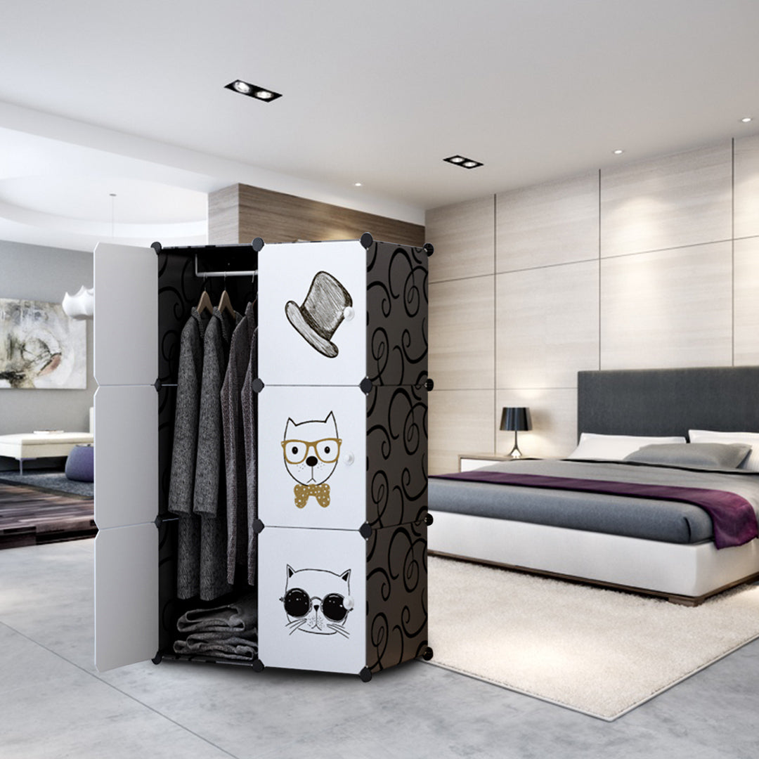 6 Cubes Black Portable Wardrobe