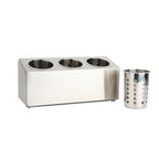 18/10 Stainless Steel Commercial Cutlery Holder with 3 Holes