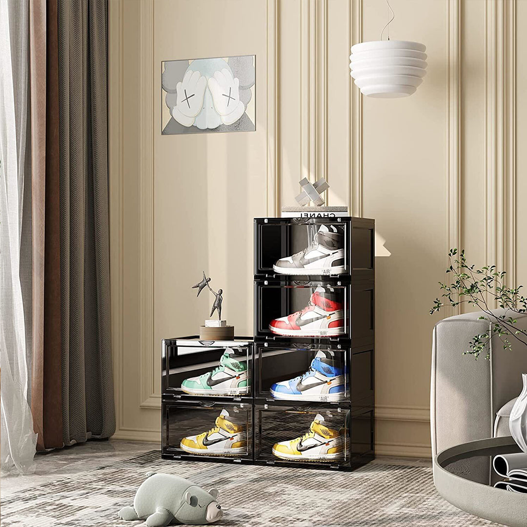 4 Tier Black Shoe Organiser