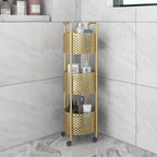 3 Tier Bathroom Shelf Multifunctional Display Rack with Wheels
