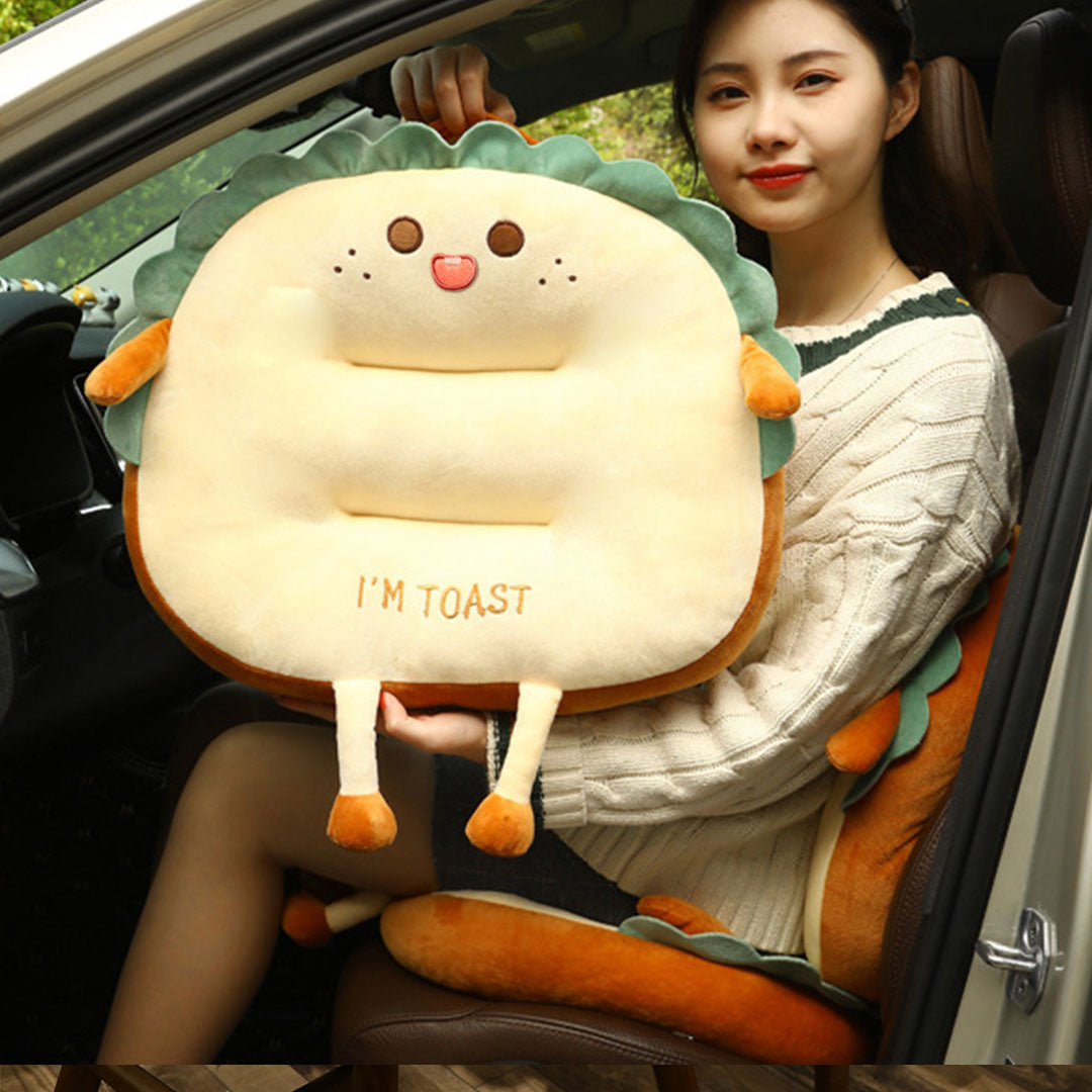 Cute Face Toast Bread Cushion