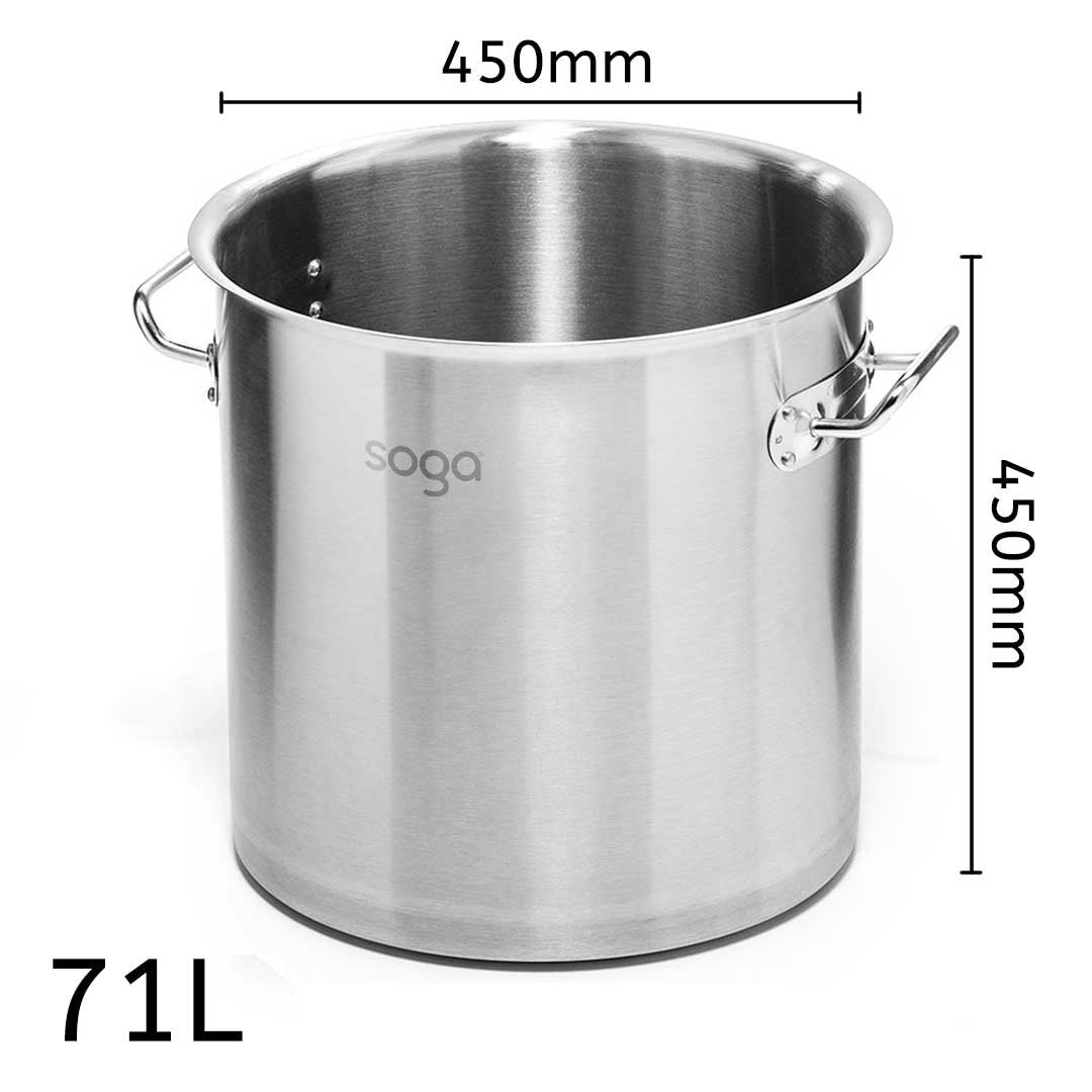 71L Top Grade 18/10 Stainless Steel Stockpot No Lid