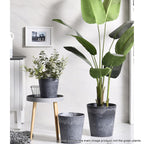37cm Weathered Grey Round Resin Planter