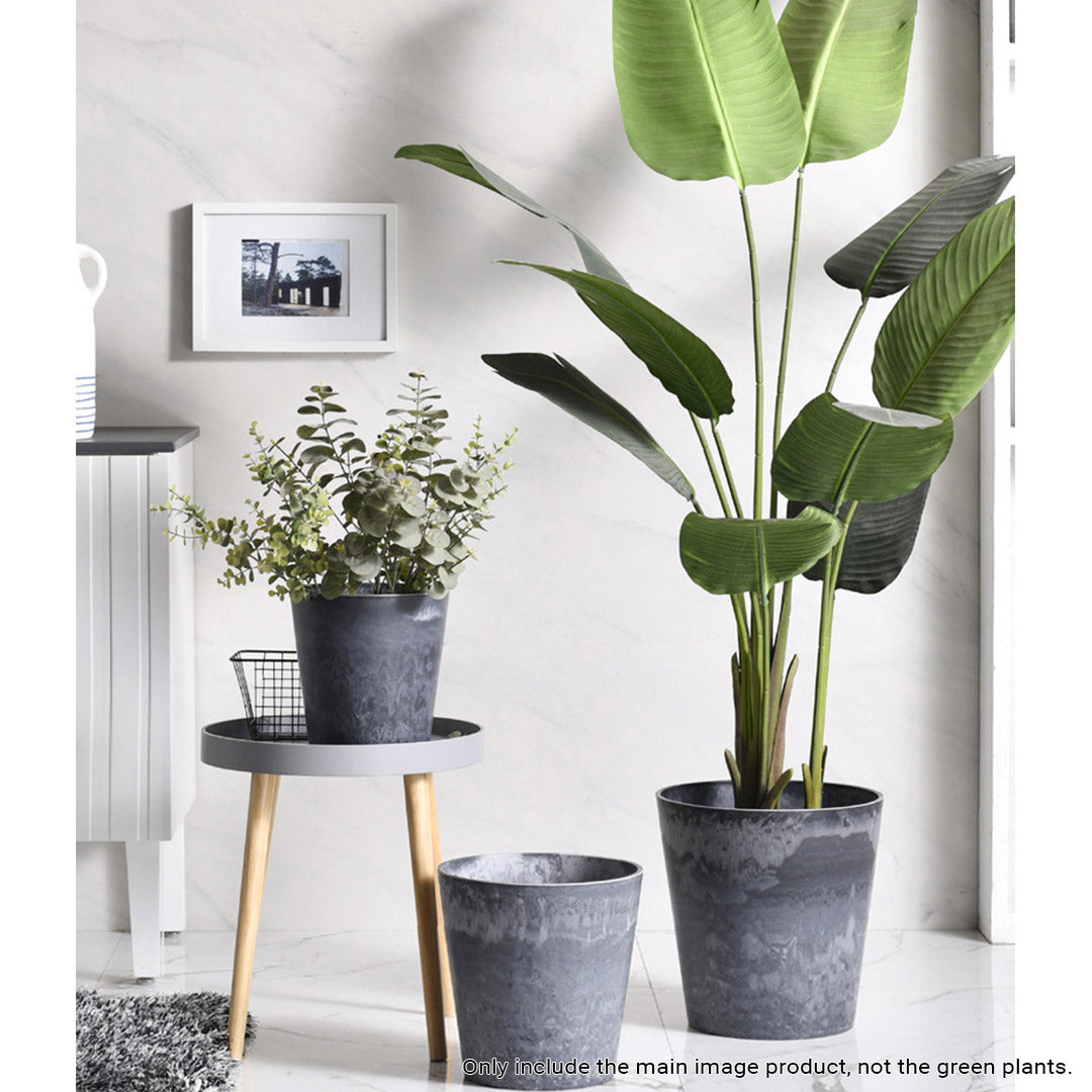 37cm Weathered Grey Round Resin Planter