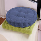 Blue Plush Round Cushion