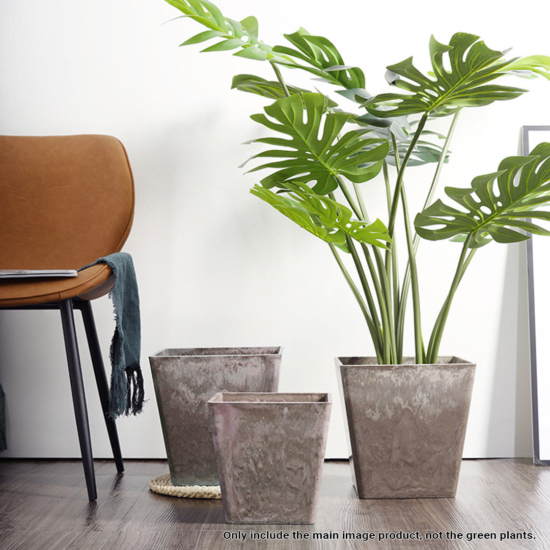 27cm Sand Grey Square Planter