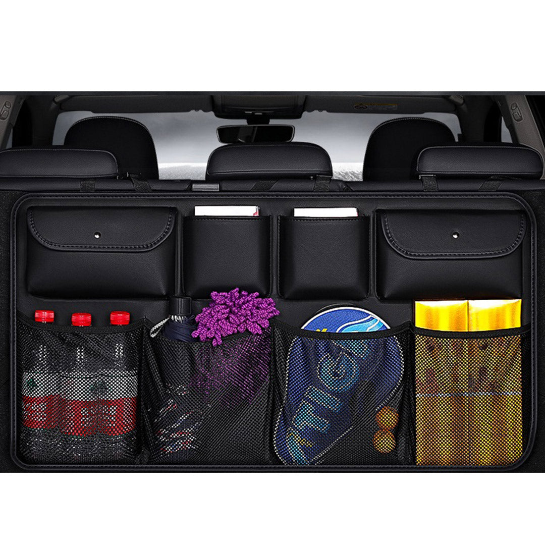 High Quality Leather Car Back Seat Organizer Interior Accessories Black