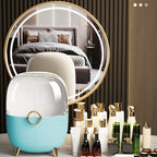 Blue Transparent Countertop Cosmetic Storage