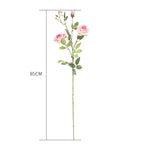 85cm Clear Glass Floor Vase with 12pcs Pink Artificial Flower Set